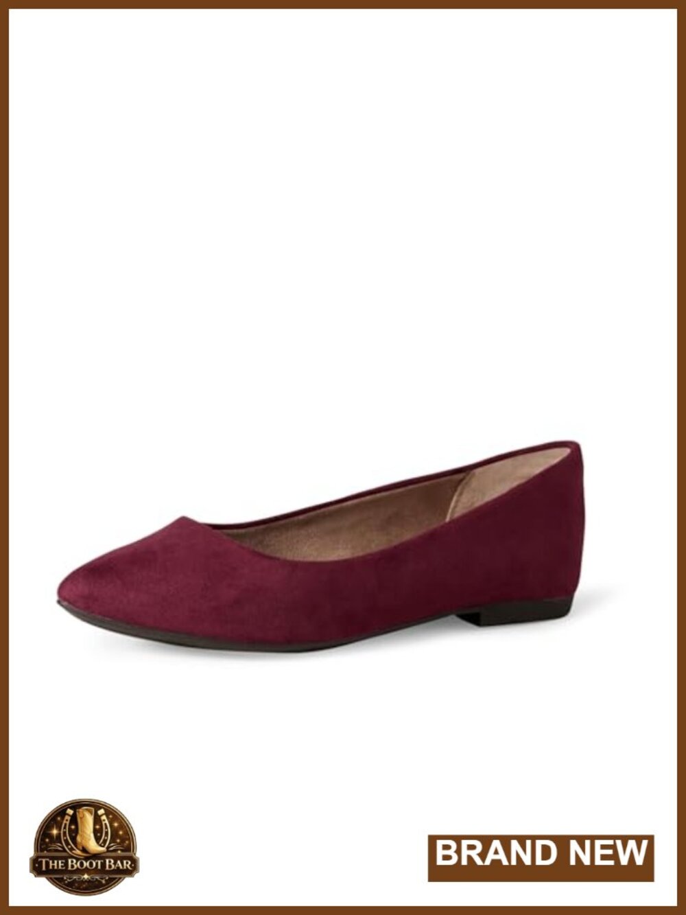 Women's Cushioned Pointed-Toe Ballet Flats Slip-On Non-Slip Work Shoes